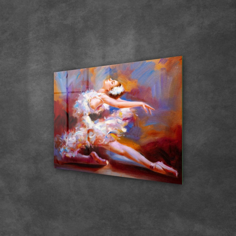 Decovetro Cam Tablo Yağlı Boya Renkli Balerin 70x100 cm