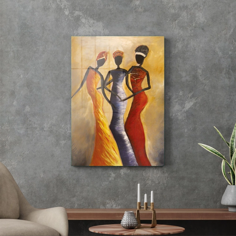 Decovetro Dans Eden Afrikalı Kadınlar Cam Tablo 30x40 cm
