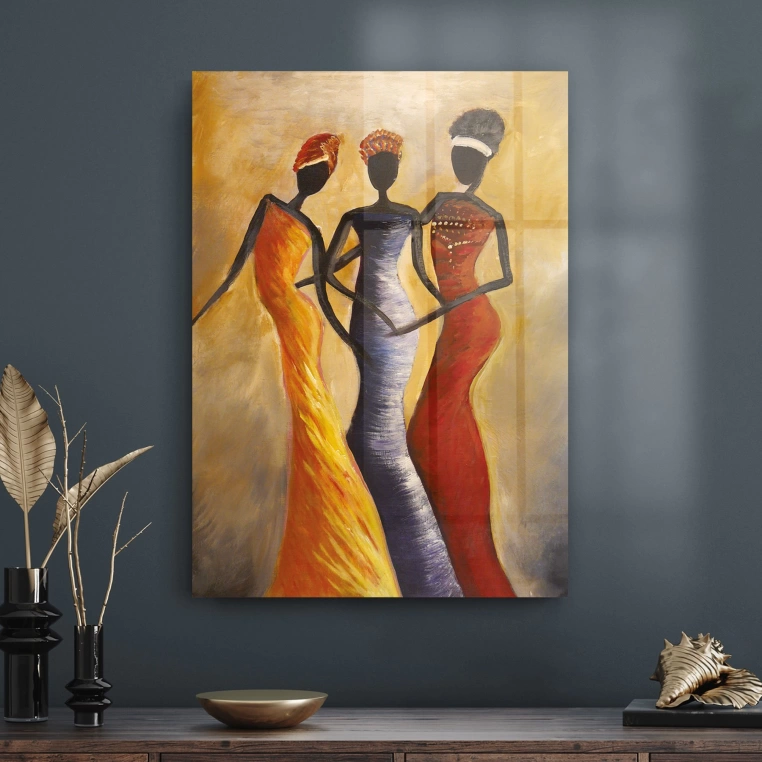 Decovetro Dans Eden Afrikalı Kadınlar Cam Tablo 30x40 cm