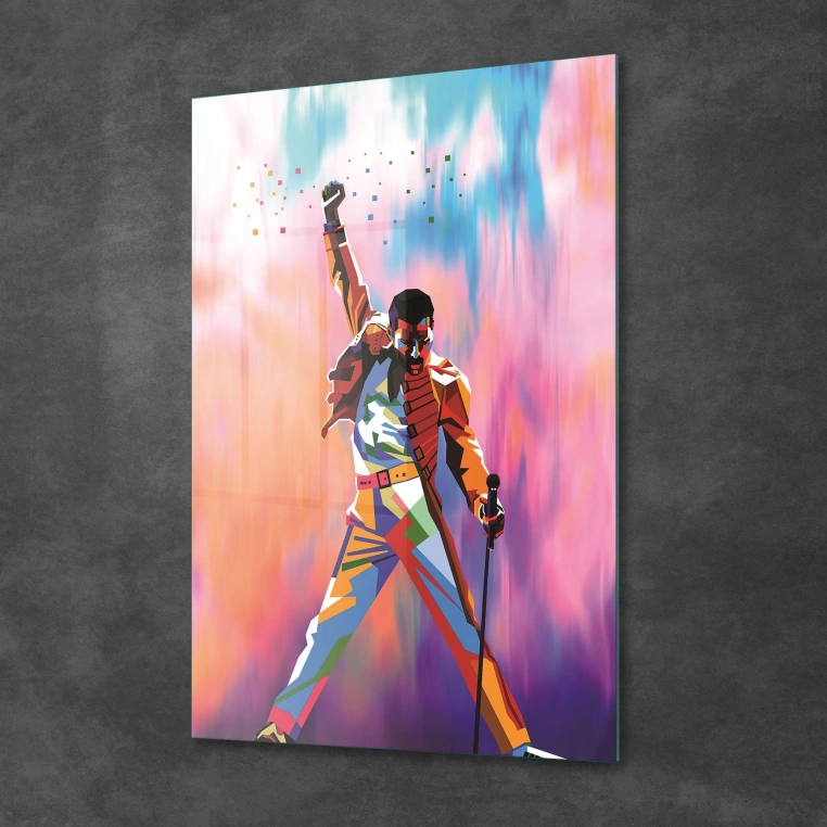 Decovetro Queen Freddie Mercury Tablo illüstrasyon 30x40 cm