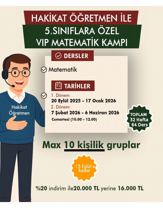 5. Sınıflara Özel Vip Matematik Kampı