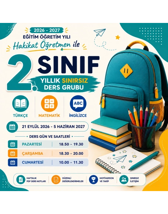 Hakikat Öğretmen ile 2. Sınıf Yıllık Sınırsız Ders Grubu