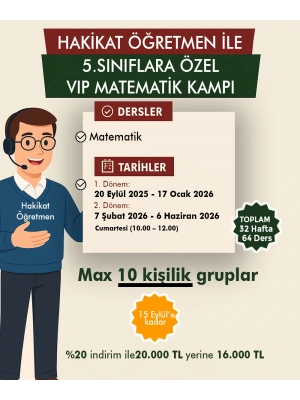 5. Sınıflara Özel Vip Matematik Kampı