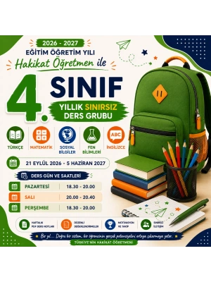Hakikat Öğretmen ile 4. Sınıf Yıllık Sınırsız Ders Grubu
