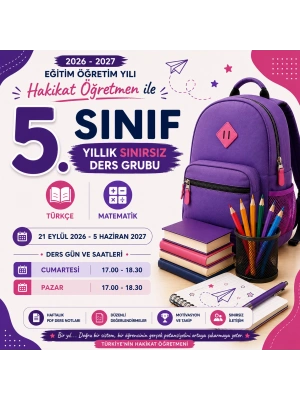 Hakikat Öğretmen ile 5. Sınıf Yıllık Sınırsız Ders Grubu