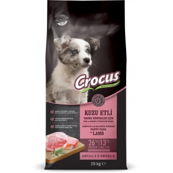 Crocus Kuzu Etli Pirinçli Yavru Köpek Maması 15 Kg