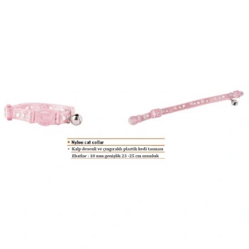 Eastland Plas. Çıngıraklı Pembe Kedi Tasma 23-25cm