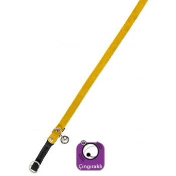 Karlıe Kadife Kedi Tasma Çıng. 30cm Sarı