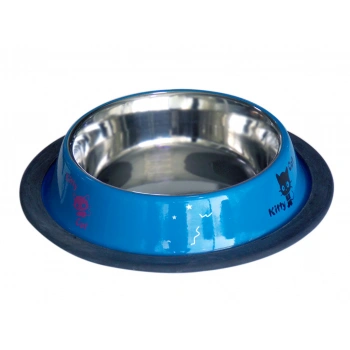Tommy Kedi Desenli Çelik Mama Kabı Mavi 8 Oz