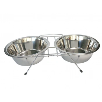 Tommy Tel Ayaklı İkili Çelik Mama Kabı 120 Oz