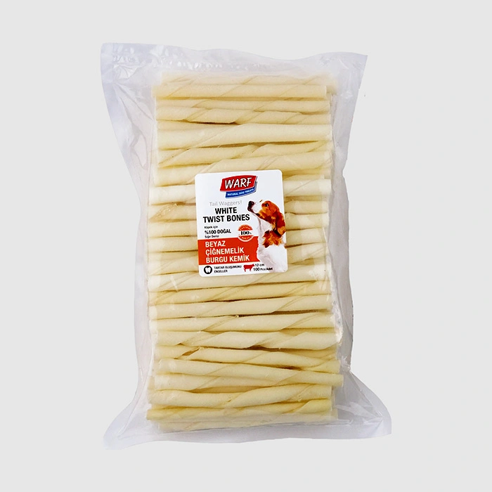 Beyaz Burgu Kemik 12 Cm - 100 Lü 700 Gr