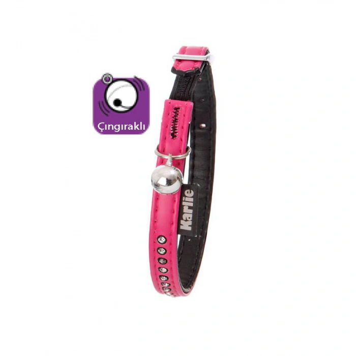 Karlıe Deri Kedi Boyun Tasma 30cm Pembe