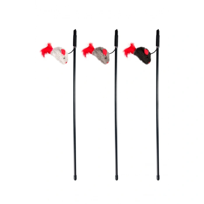 Karlıe Kedi Oltası Sesli Fare 65cm Karışık Renkli