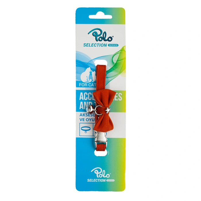 Polo Zilli Papyonlu Kadife Kedi Boyun Tasması Turu