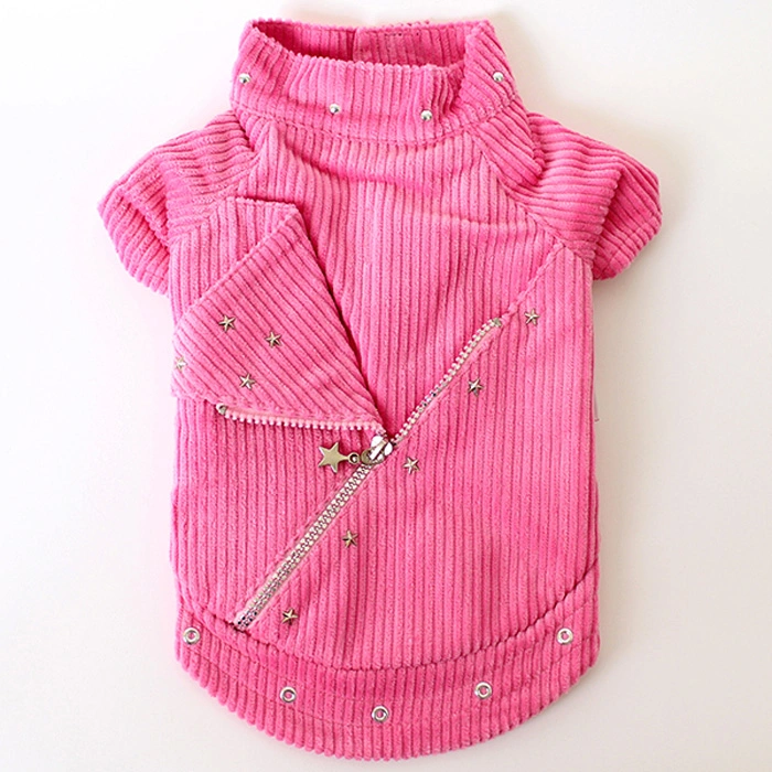 Sırt Fermuarlı Kadife Ceket - Pembe XS,S,M,L,XL,XX