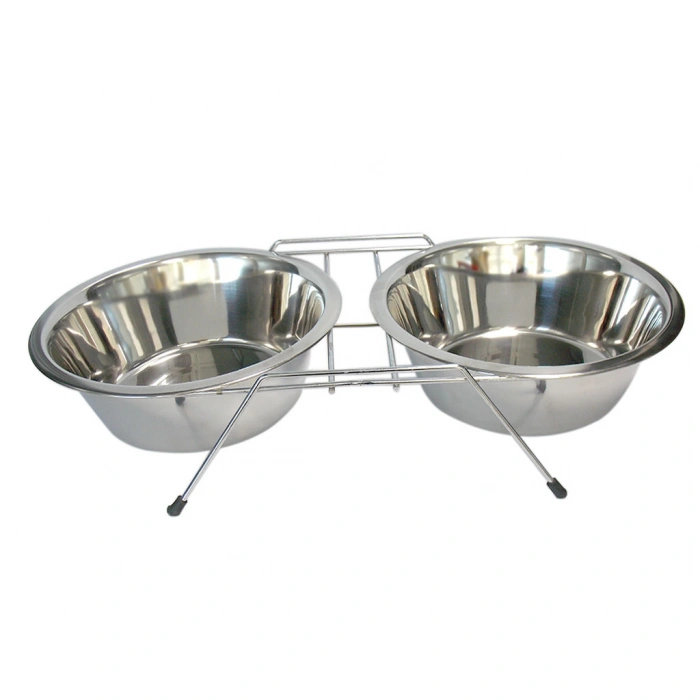 Tommy Tel Ayaklı İkili Çelik Mama Kabı 120 Oz