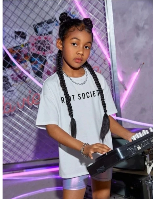 Çocuk Unisex Baskılı T-Shirt - Beyaz