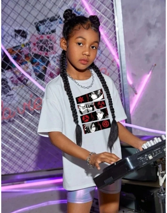 Çocuk Unisex Baskılı T-Shirt - Beyaz