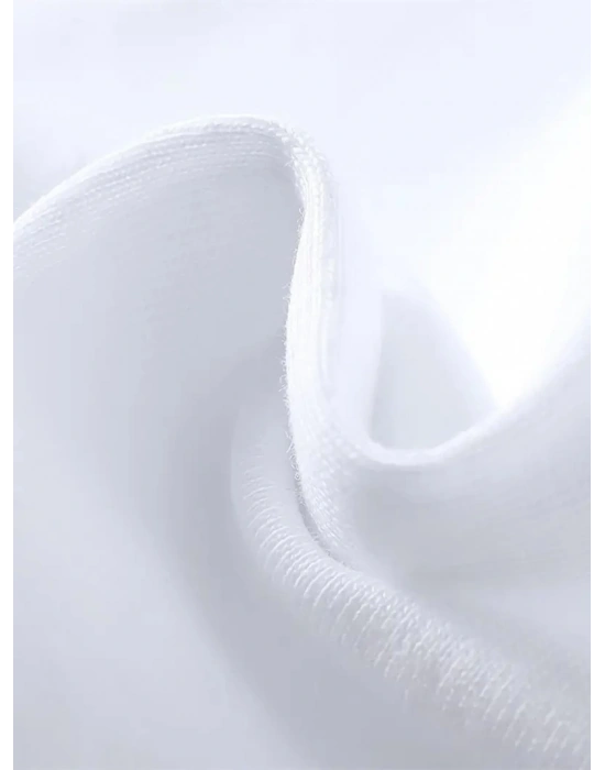 Erkek Baskılı Tişört Kısa Kol Bisiklet Yaka Oversize T-Shirt - Beyaz