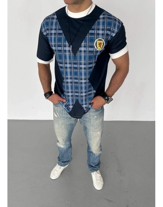 ERKEK Bisiklet Yaka Baskılı Kısa kol Oversize T-Shirt - Siyah