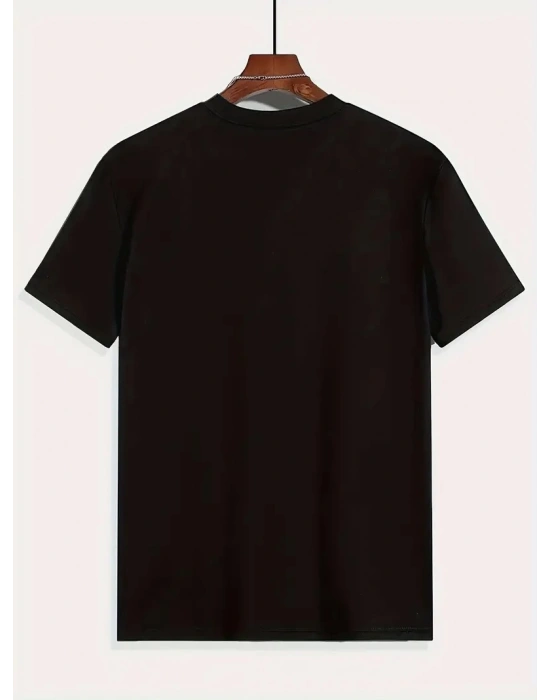 Erkek Tişört Araba Baskılı Kısa kol t-shirt - Siyah