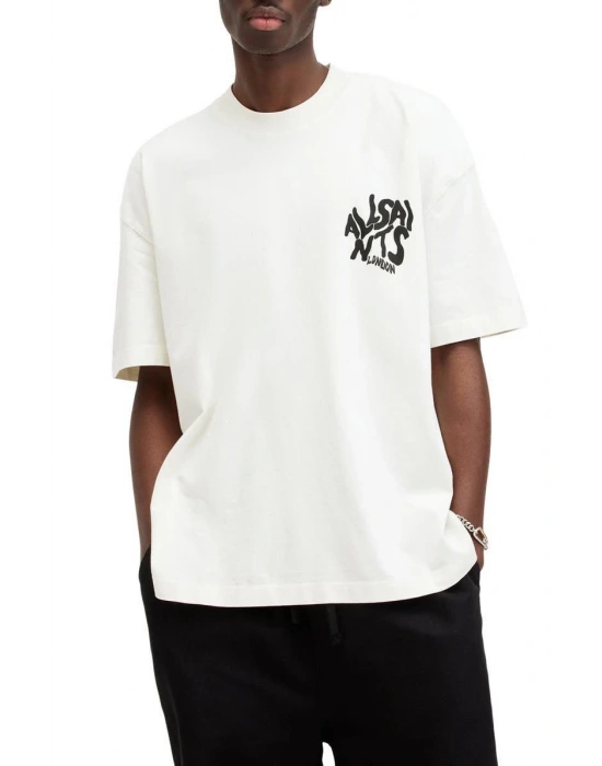 Erkek Tişört Baskılı Oversize kısa kol T-Shirt - Beyaz