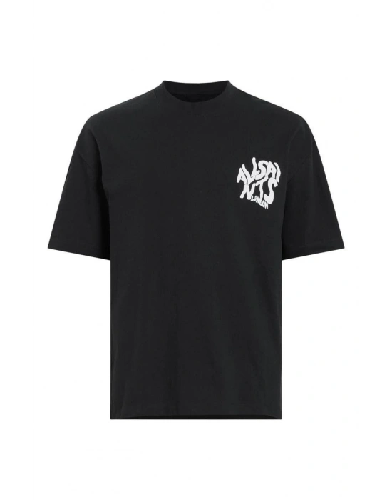 Erkek Tişört Baskılı Oversize Kısa kol T-shirt - Siyah