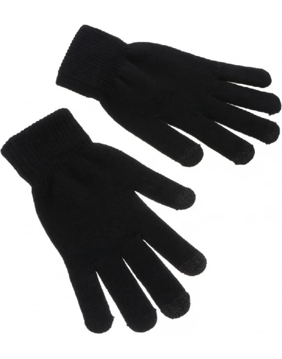 Erkek Triko Dokuma Eldiven - Siyah