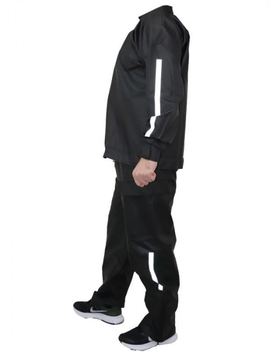 Erkek Yağmurluk Takım (Bahçıvan Tipi Askılı Pantolon ve Mont) - Siyah