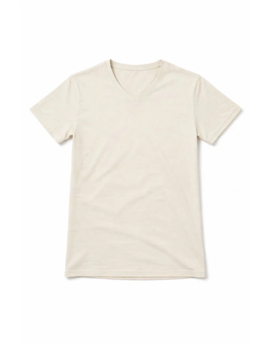 Genç Erkek Çocuk V Yaka Tişört Model - Taş