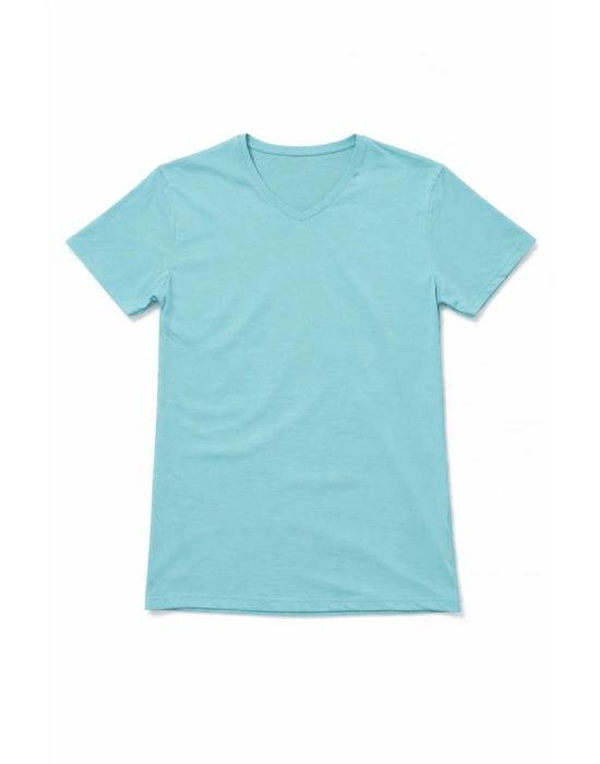 Genç Erkek Çocuk V Yaka Tişört Model - Turkuvaz