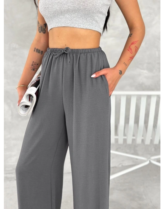 Kadın Ayrobin Oversize Kadın Pantolon - Füme