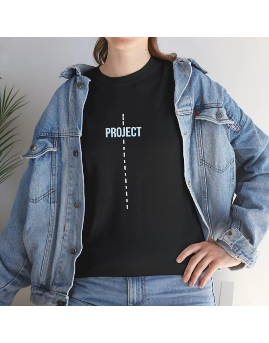 Kadın Bisiklet Yaka Baskılı Kısa kol  T-Shirt - Siyah