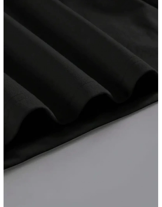 Kadın Brooklyn Baskılı Tişört Kısa Kol Bisiklet Yaka Oversize T-Shirt - Siyah