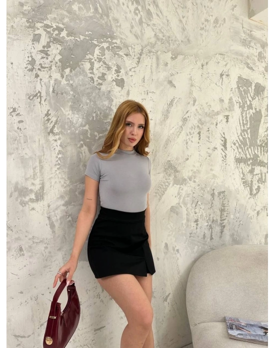 Kadın Kısa kol Badi bluz - Gri