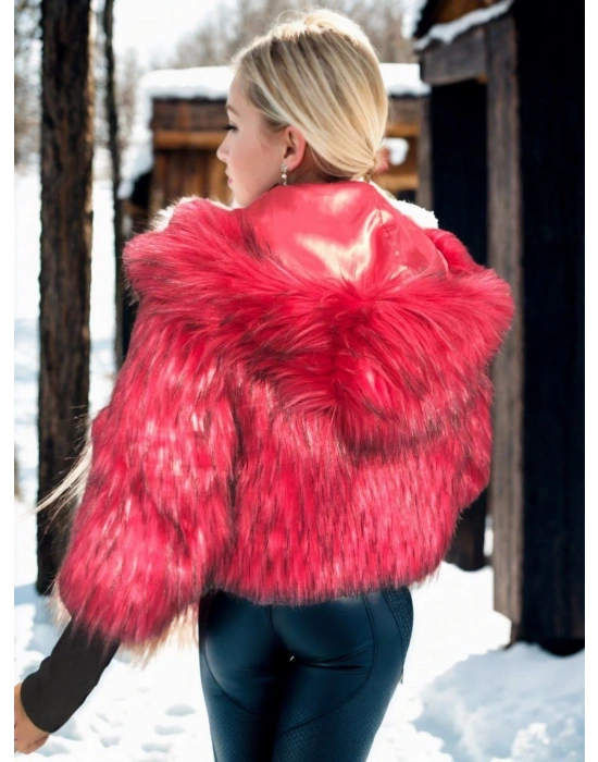 Kadın Premium Doğal Kürk - Bordo