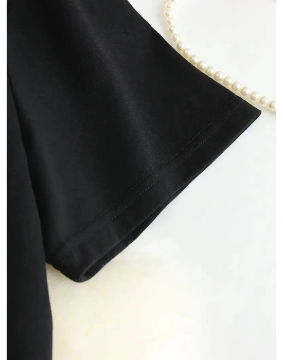 Kadın T-Shirt Ive Got Your Back Basklı tişört - Siyah