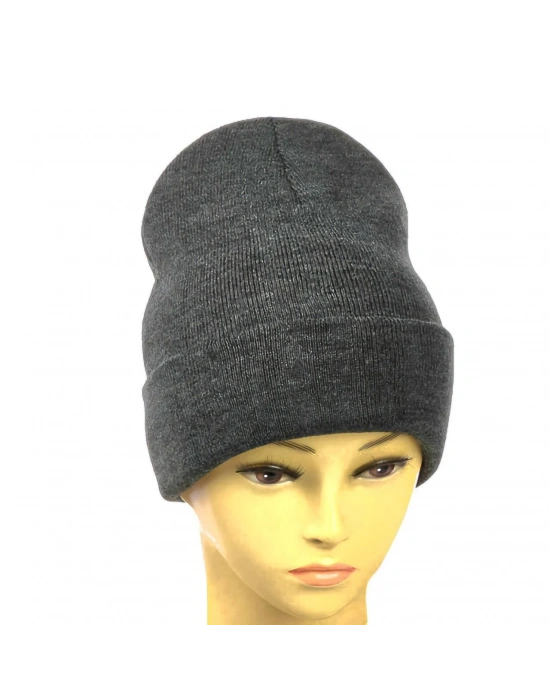 Kışlık Tam Kalıp Çocuk Triko Bere - Antrasit