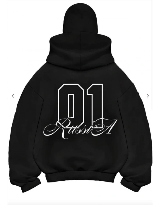 Samuray Ninja Çift Kapşonlu ZIP Fermuarlı Kanguru Çepli Tam Fermuarlı ön Arka - Siyah