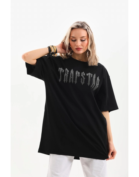 Toptan Oversize Taşlı Tişört - Trapstar