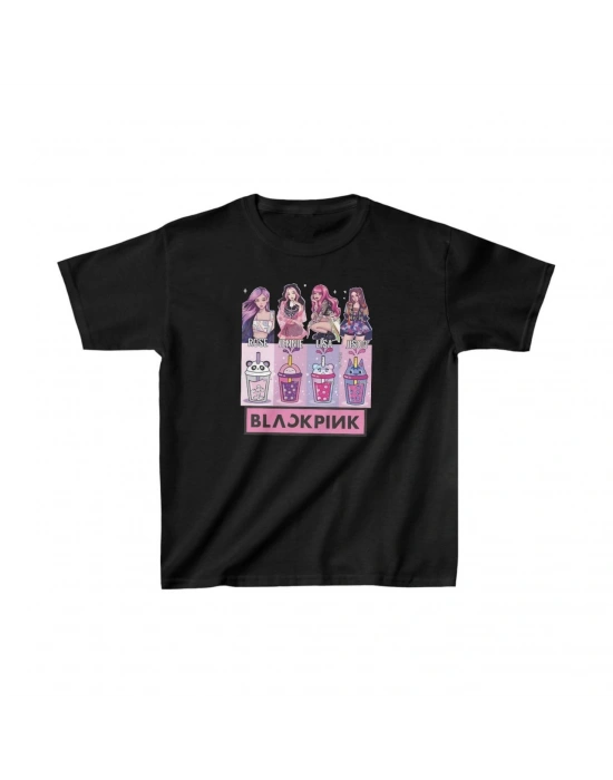 Unisex Çocuk Baskılı T-Shirt - Siyah