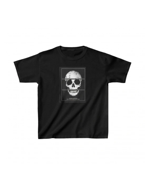 Unisex Çocuk Baskılı T-Shirt - Siyah