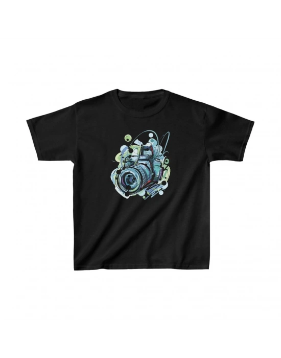 Unisex Çocuk Baskılı T-Shirt - Siyah