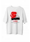 19 Mayıs Unisex Baskılı T-shirt - Beyaz