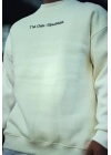 Erkek 3 iplik Pamuklu Bisiklet Yaka Baskılı SweatShirt - Beyaz