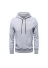 Erkek 3 İplik Pamuklu Kapüşonlu Cepli Oversize Hoodie Sweatshirt - Gri