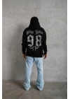Erkek 98 Baskılı Kapüşonlu 3 iplik pamuklu hoodie Sweatshirt - Siyah
