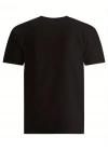 Erkek Baskılı T-Shirt Kısa Kol Bisiklet Yaka Regular Fit Rahat Kalıp Tişört - Siyah