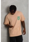 Erkek Baskılı T-Shirt Kısa Kol Bisiklet Yaka Regular Fit Tişört - Bej