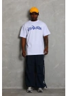 Erkek Baskılı T-Shirt Kısa Kol Bisiklet Yaka Regular Fit Tişört - Beyaz